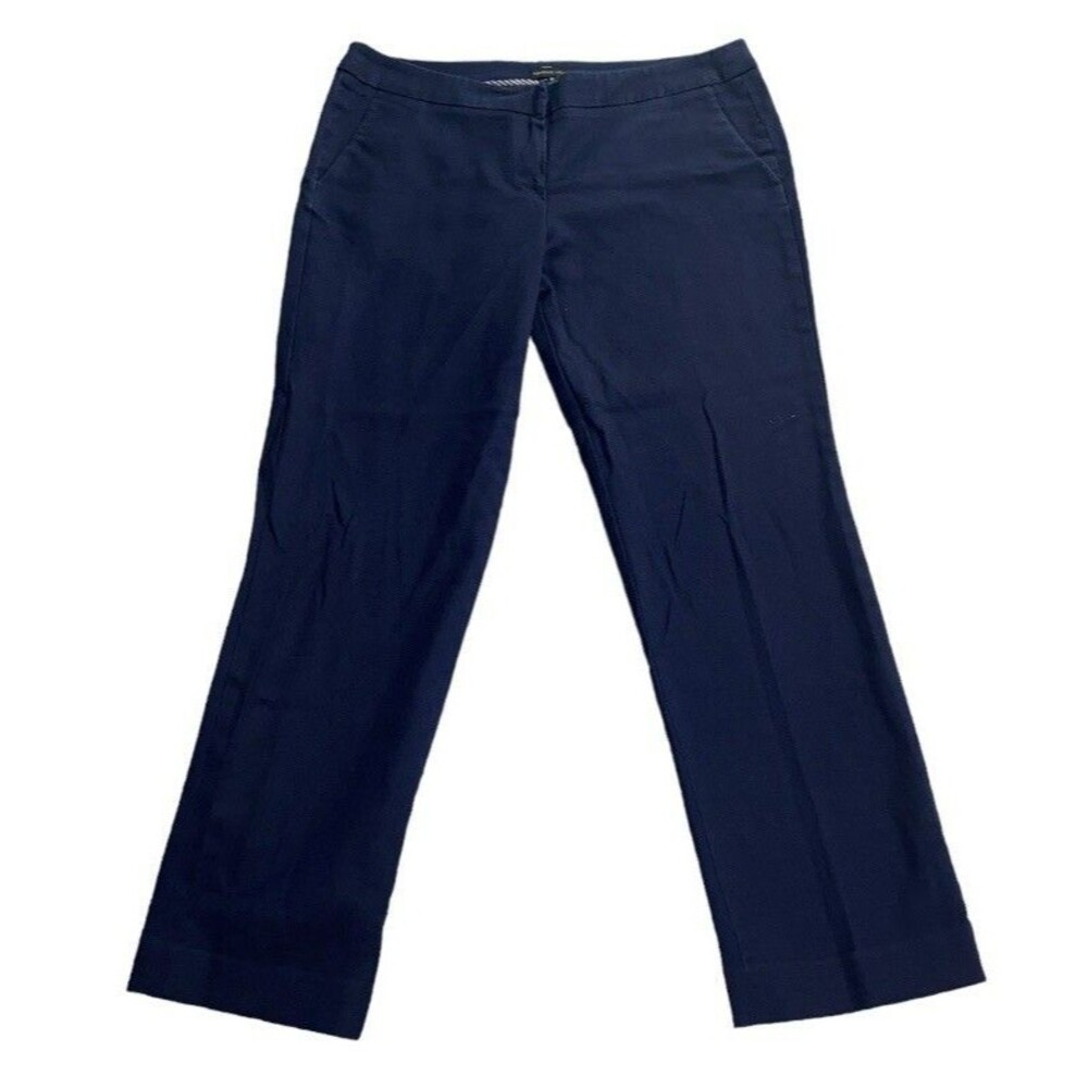 Adrienne Vittadini Dress Pants Women's Size 10 Navy Minimalist Stretch Career